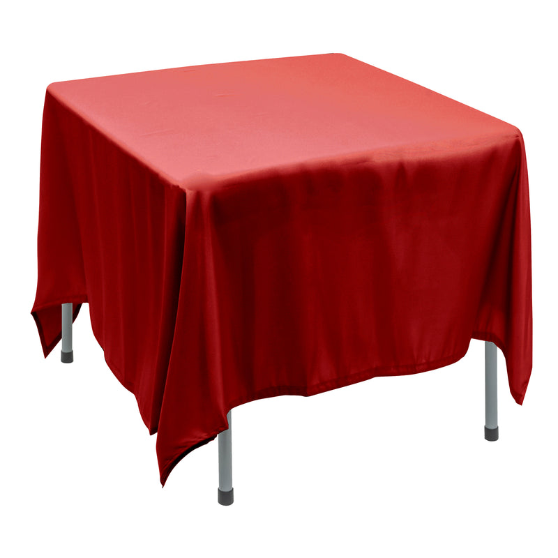 Polyester Square Tablecloth 90” x 90” - Red - Events and Crafts-Simply Elegant