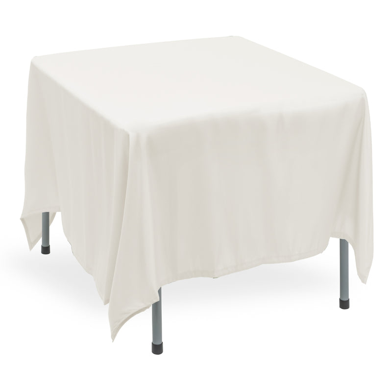 Polyester Square Tablecloth 90” x 90” - White - Events and Crafts-Simply Elegant