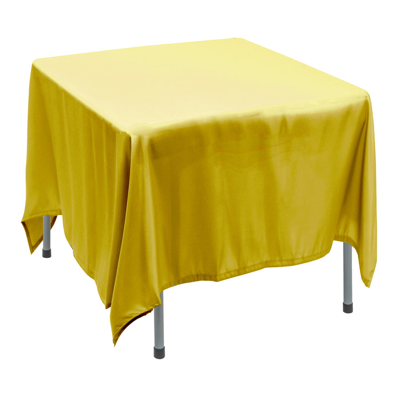 Polyester Square Tablecloth 90” x 90” - Yellow - Events and Crafts-Simply Elegant