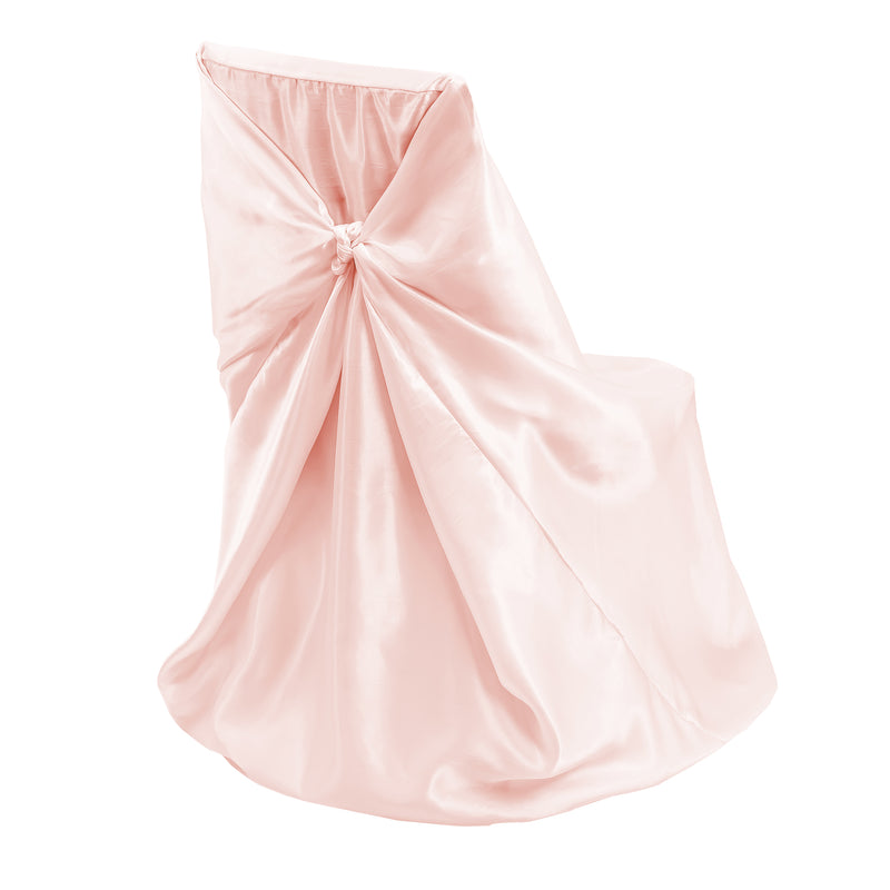 Universal Satin Chair Cover 44”L x 46”W - Blush - Events and Crafts-Simply Elegant