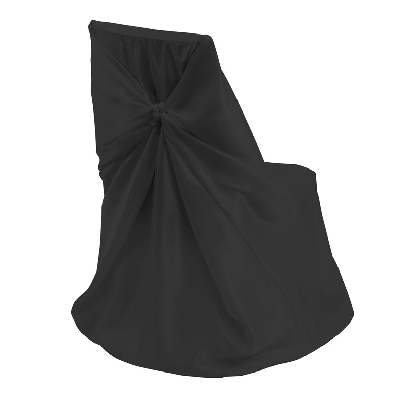 Universal Satin Chair Cover 44”L x 46”W - Black - Events and Crafts-Simply Elegant