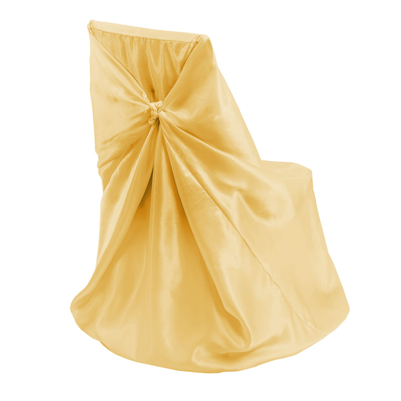Universal Satin Chair Cover 44”L x 46”W - Gold - Events and Crafts-Simply Elegant