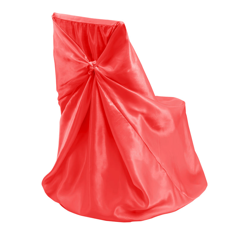 Universal Satin Chair Cover 44”L x 46”W - Red - Events and Crafts-Simply Elegant