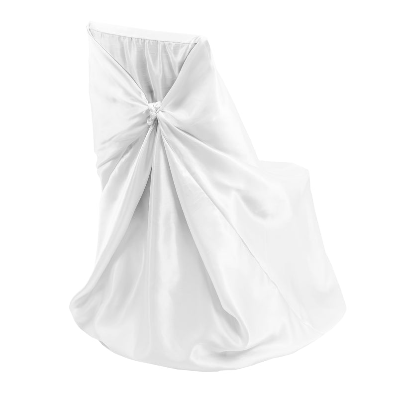 Universal Satin Chair Cover 44”L x 46”W - White - Events and Crafts-Simply Elegant