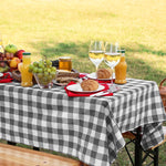 Rectangle Buffalo Plaid Tablecloth - Grey & White - 60"W x 102" - Events and Crafts-Simple Elements