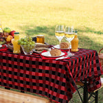 Rectangle Buffalo Plaid Tablecloth - Red & Black - 60"W x 102" - Events and Crafts-Simple Elements