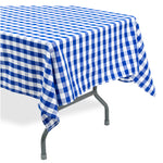 Rectangle Buffalo Plaid Tablecloth - Blue & White - 60"W x 126" - Events and Crafts-Simple Elements