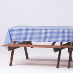 Rectangle Buffalo Plaid Tablecloth - Blue & White - 60"W x 126" - Events and Crafts-Simple Elements