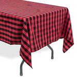 Rectangle Buffalo Plaid Tablecloth - Red & Black - 60"W x 126" - Events and Crafts-Simple Elements