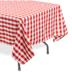 Rectangle Buffalo Plaid Tablecloth - Red & White - 60"W x 126" - Events and Crafts-Simple Elements
