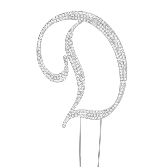 Premium Cake Topper Letter D - Silver