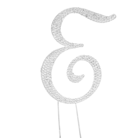Premium Cake Topper Letter E - Silver