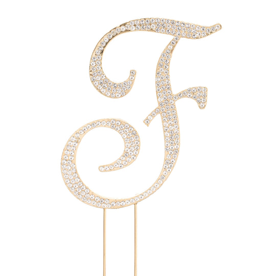 Premium Cake Topper Letter F - Gold