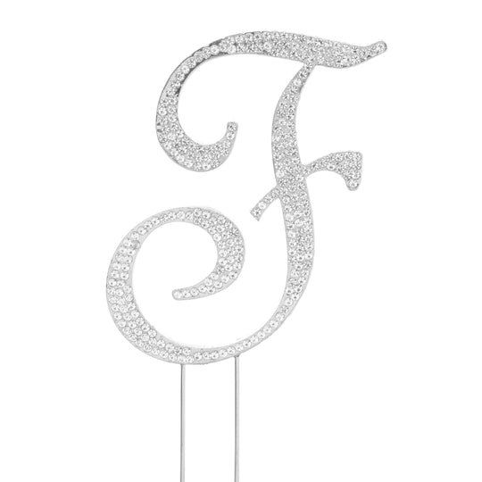 Premium Cake Topper Letter F - Silver
