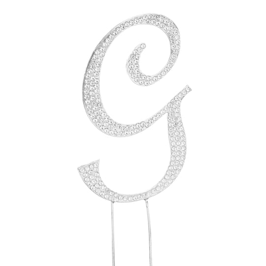 Premium Cake Topper Letter G - Silver