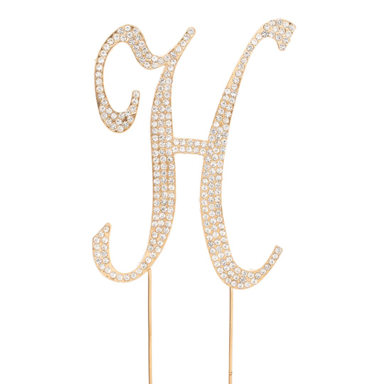 Premium Cake Topper Letter H - Gold