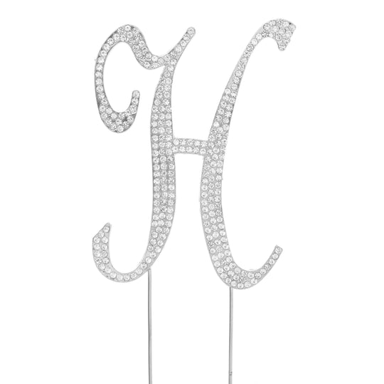 Premium Cake Topper Letter H - Silver