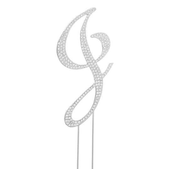 Premium Cake Topper Letter J - Silver