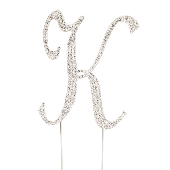 Premium Cake Topper Letter K - Silver