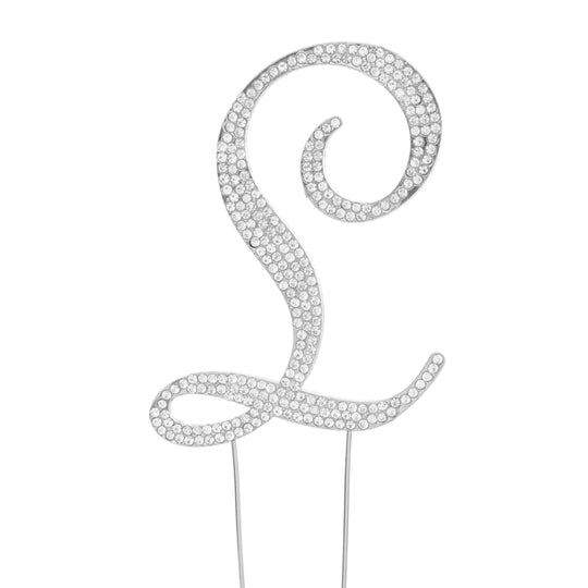 Premium Cake Topper Letter L - Silver