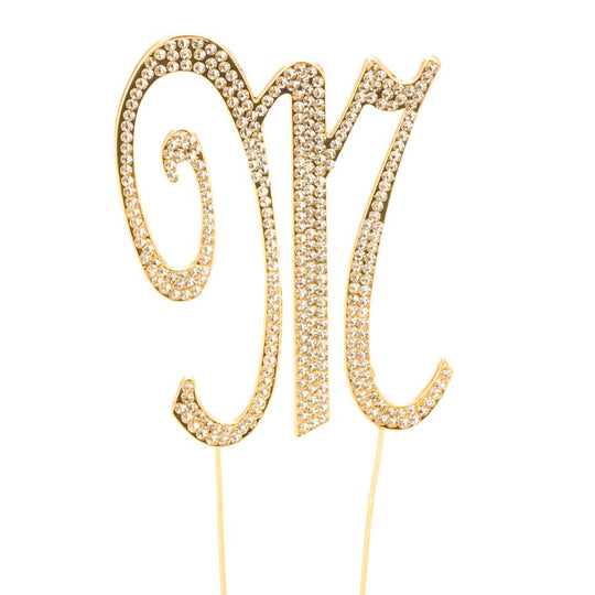 Premium Cake Topper Letter M - Gold