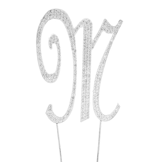 Premium Cake Topper Letter M - Silver