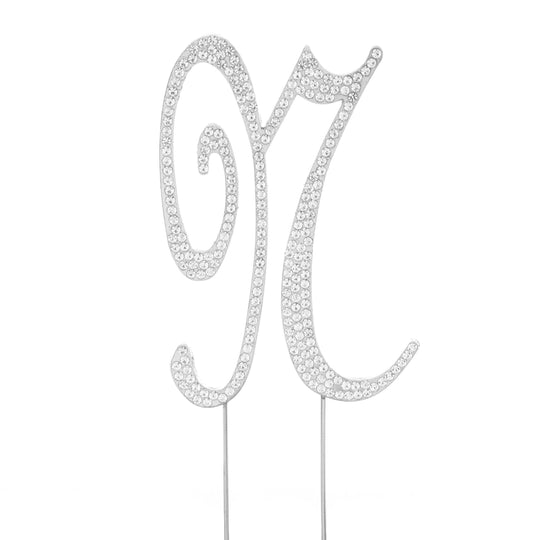 Premium Cake Topper Letter N - Silver