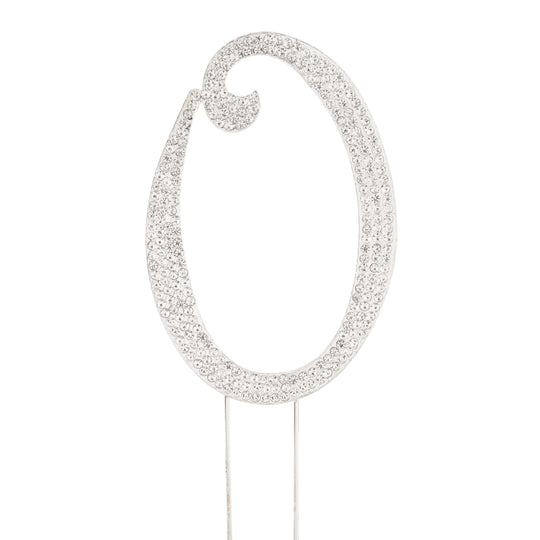 Premium Cake Topper Letter O - Silver