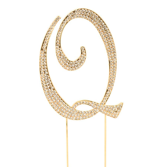 Premium Cake Topper Letter Q - Gold