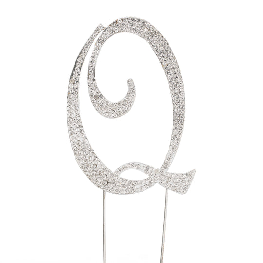 Premium Cake Topper Letter Q - Silver