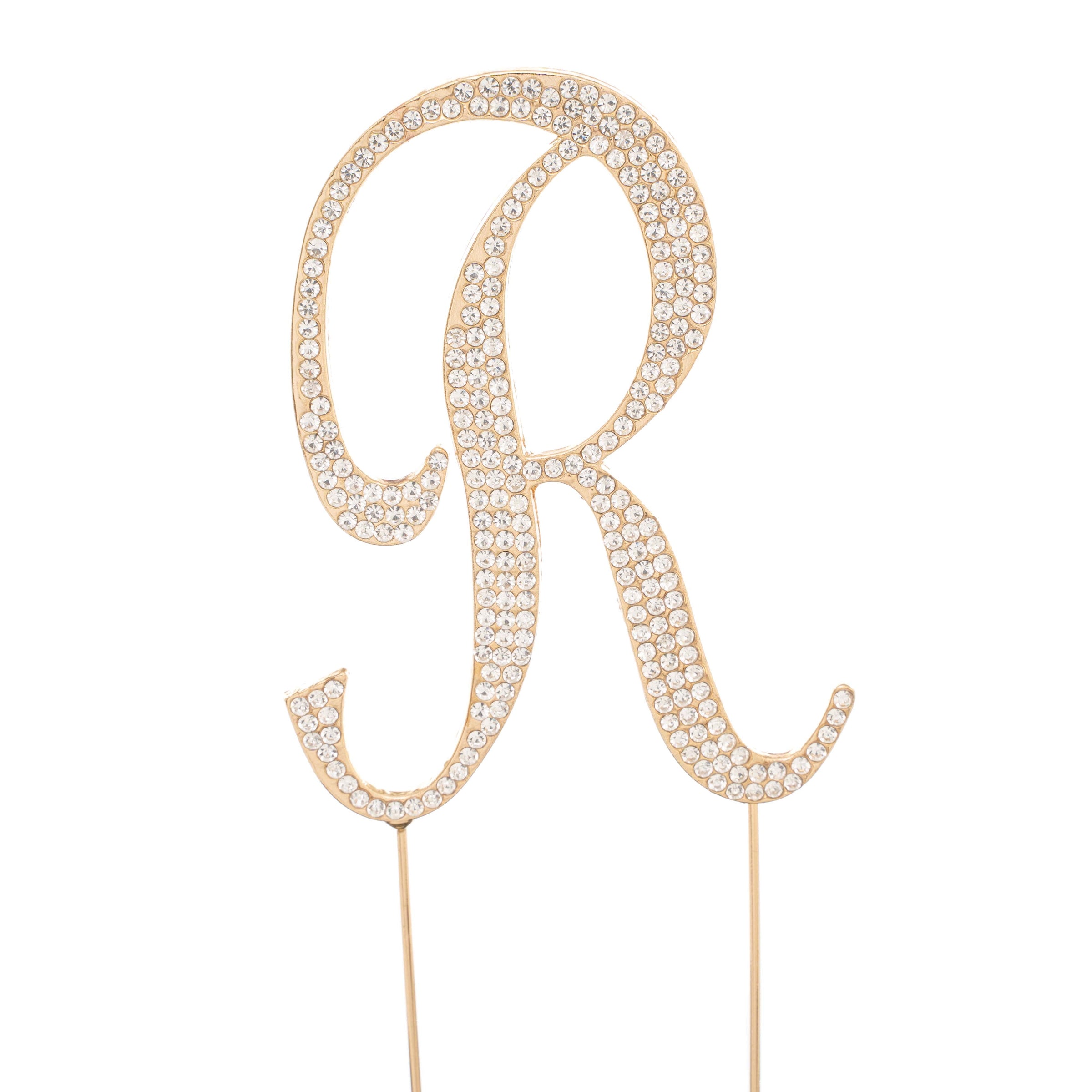 Events and Crafts | Premium Silver Cake Topper Letter R - Gold