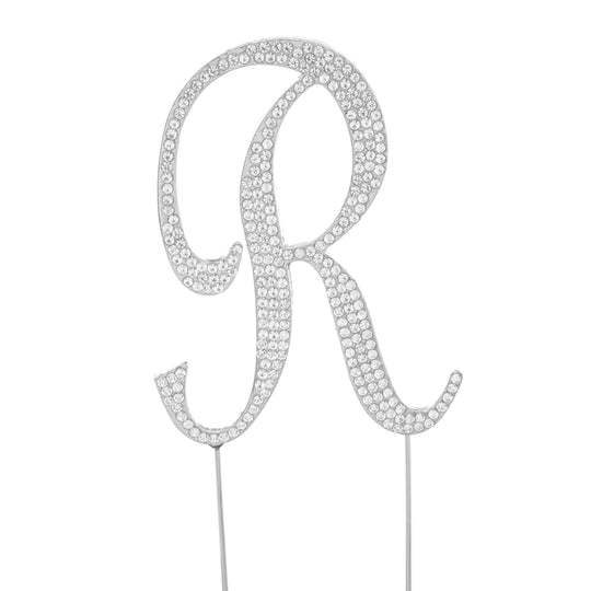 Premium Cake Topper Letter R - Silver