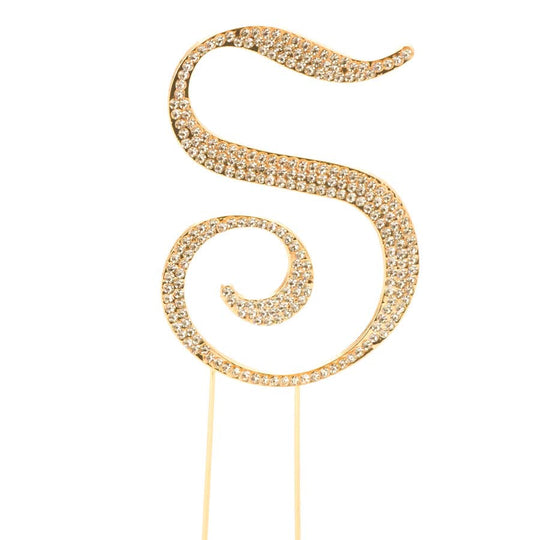 Premium Cake Topper Letter S - Gold