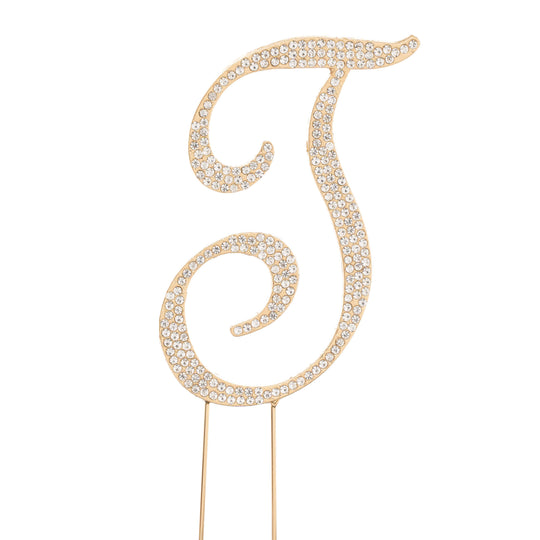 Premium Cake Topper Letter T - Gold