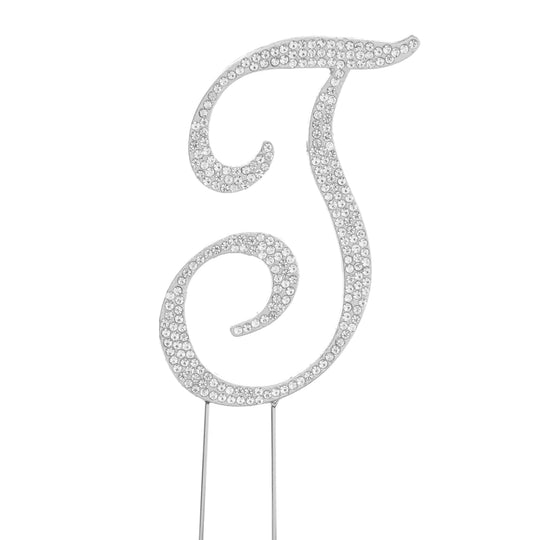Premium Cake Topper Letter T - Silver