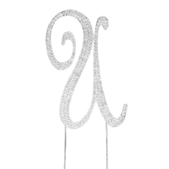 Premium Cake Topper Letter U - Silver