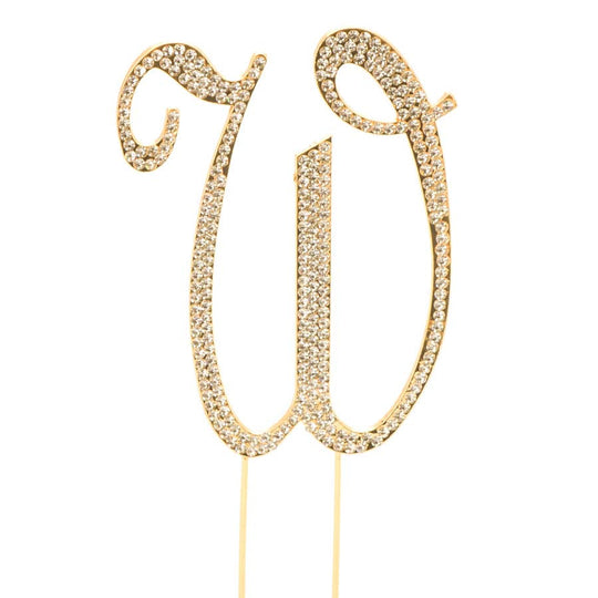 Premium Cake Topper Letter W - Gold