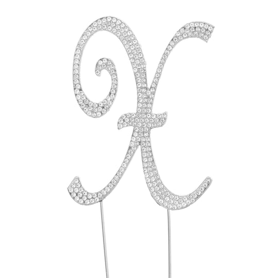 Premium Cake Topper Letter X - Silver
