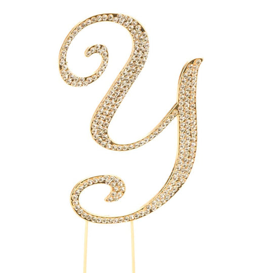 Premium Cake Topper Letter Y - Gold