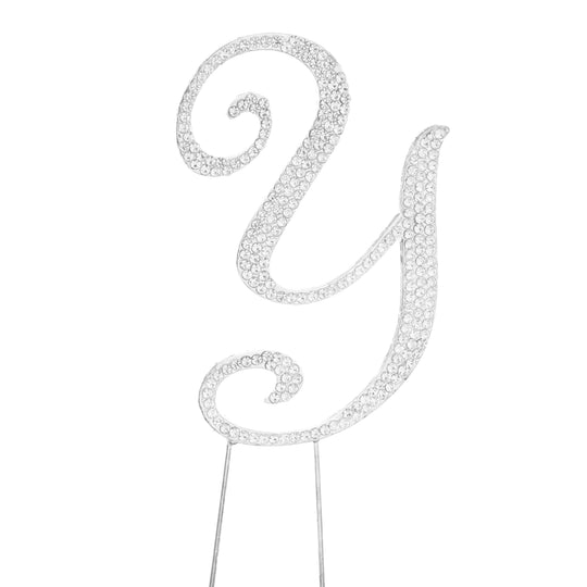Premium Cake Topper Letter Y - Silver