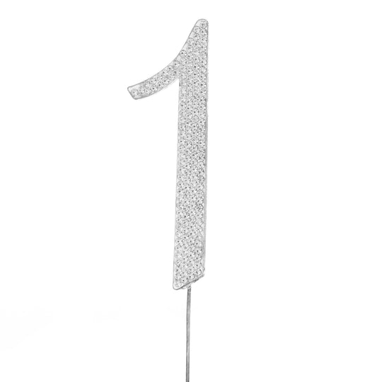 Premium Cake Topper Number 1 - Silver