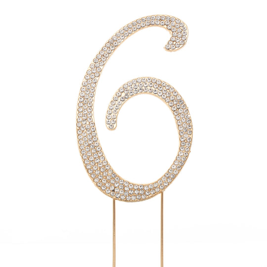 Premium Cake Topper Number 6 - Gold
