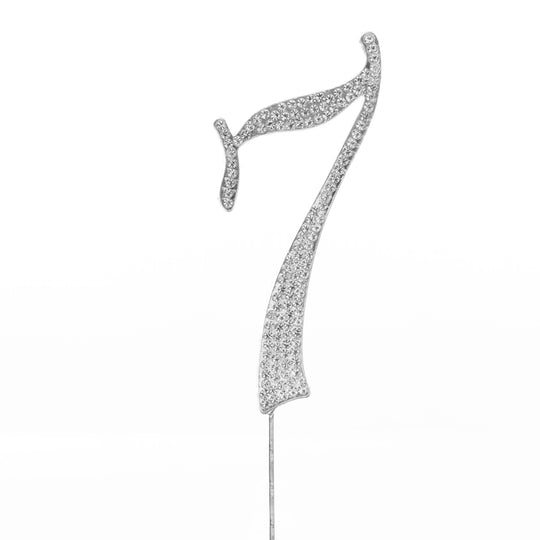Premium Cake Topper Number 7 - Silver
