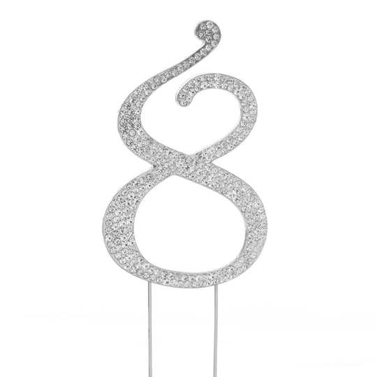 Premium Cake Topper Number 8 - Silver