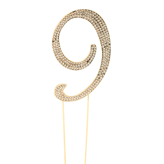 Premium Cake Topper Number 9 - Gold