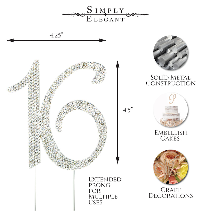 Premium Cake Topper Number 16 - Events and Crafts-Events and Crafts