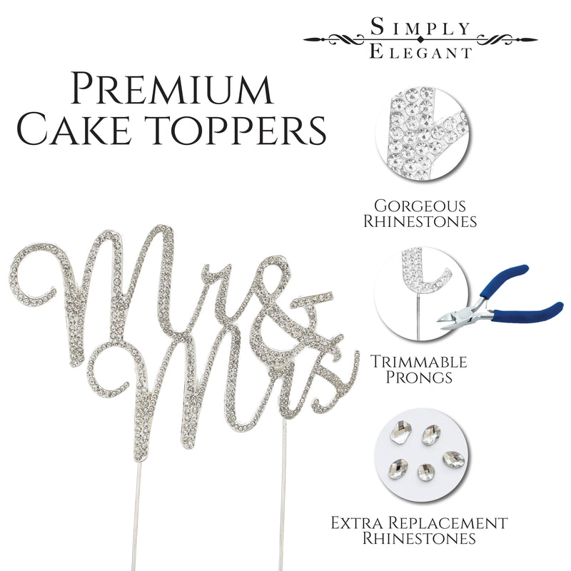 Elegant Mr. & Mrs. Cake Topper - Events and Crafts-Events and Crafts