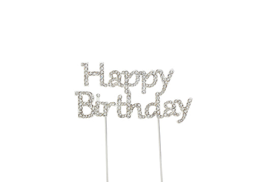 Rhinestone Cake Topper - "Happy Birthday"