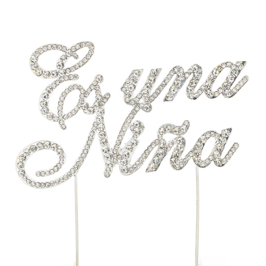 Rhinestone Cake Topper - "Es Una Nina"
