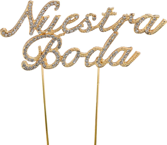 Nuestra Boda Cake Topper - Gold